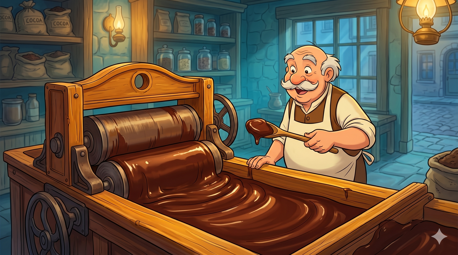 Smooth creamy chocolate produced through conching