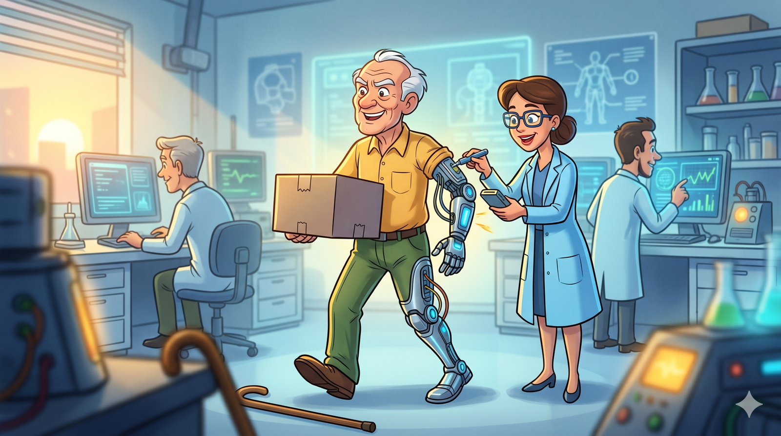 Person using advanced bionic technology