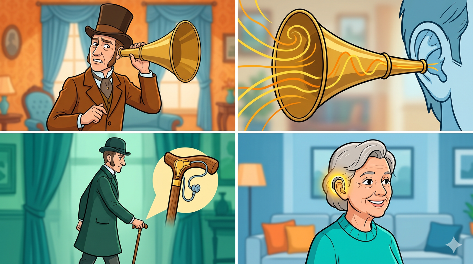 Early ear trumpet used to collect and direct sound