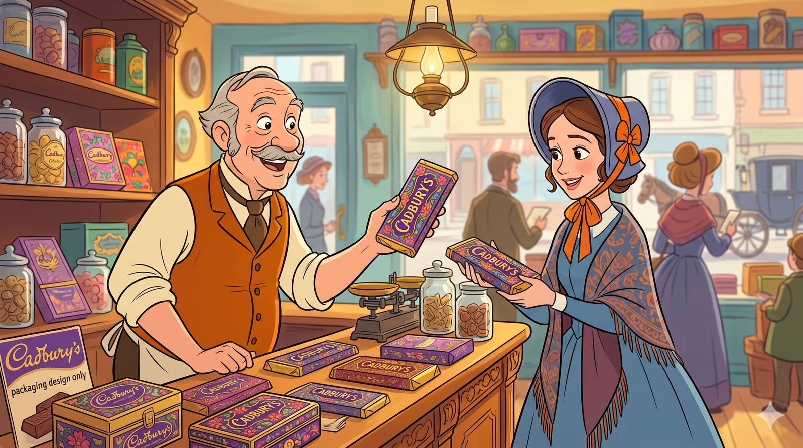 Cadbury packaged chocolate from the early chocolate industry