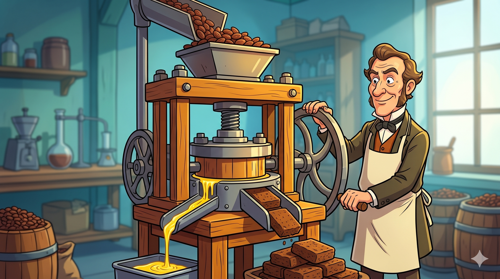 Coenraad Johannes van Houten and the 1828 cocoa processing breakthrough