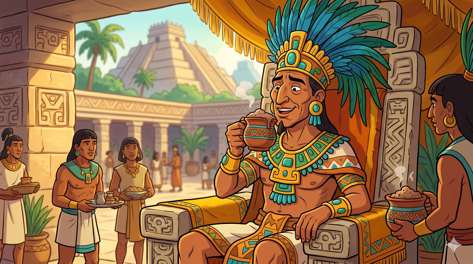 Royal cacao drink representing strength and luxury