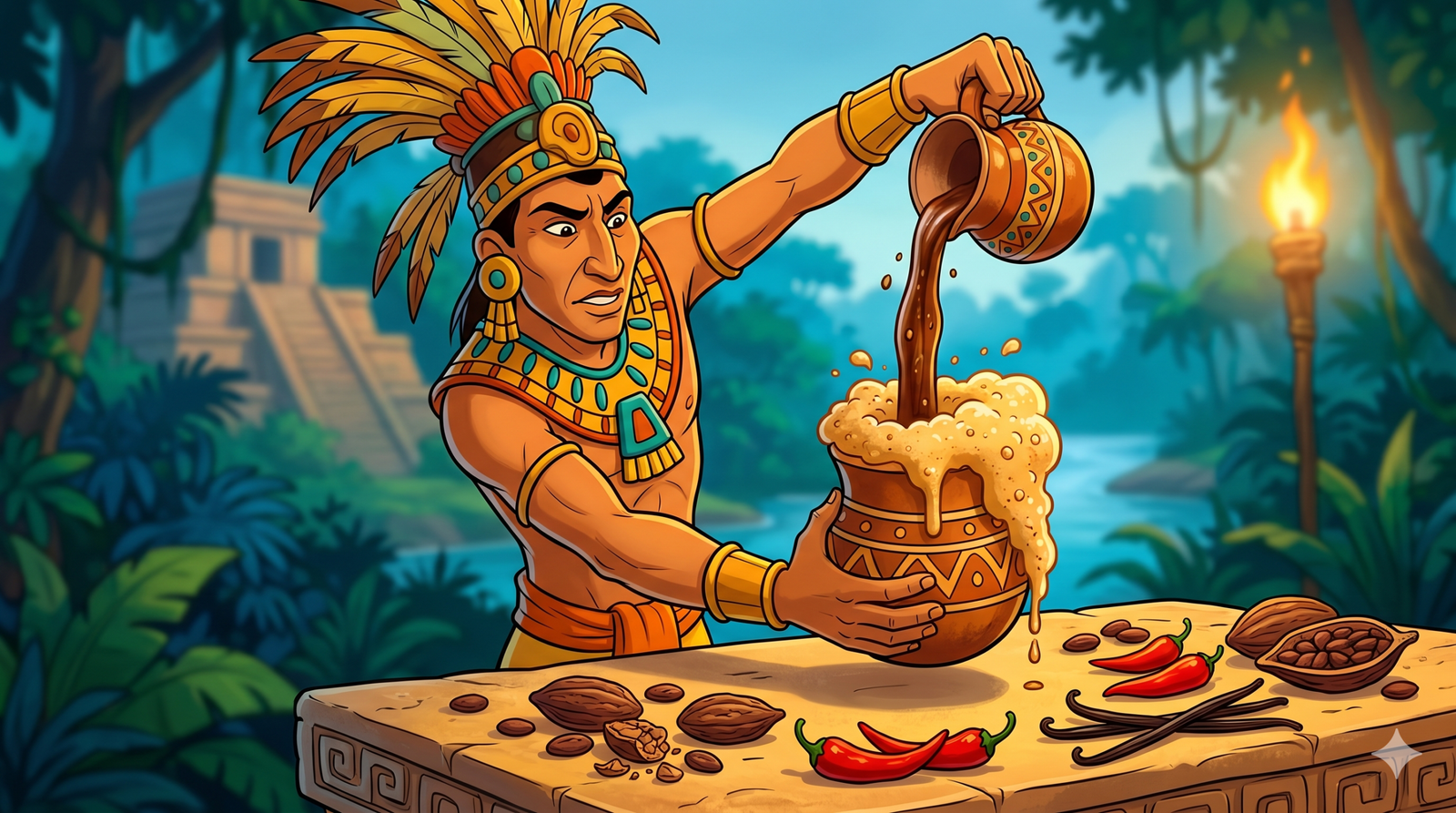 Traditional cacao drink made from cacao beans