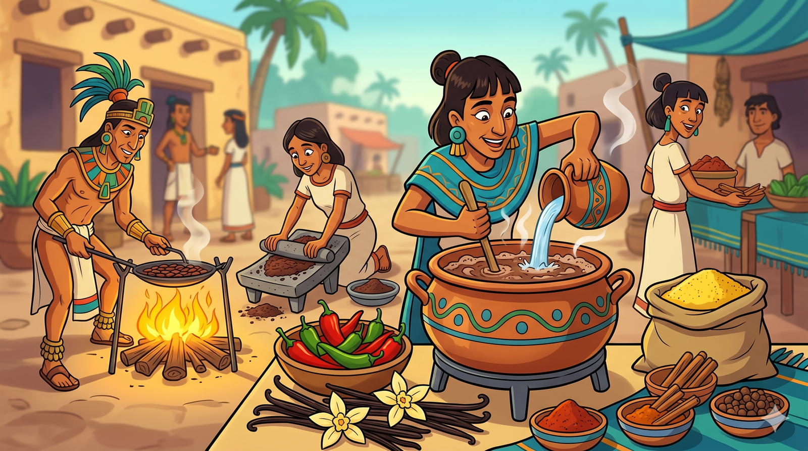 Cacao represented as a sacred drink