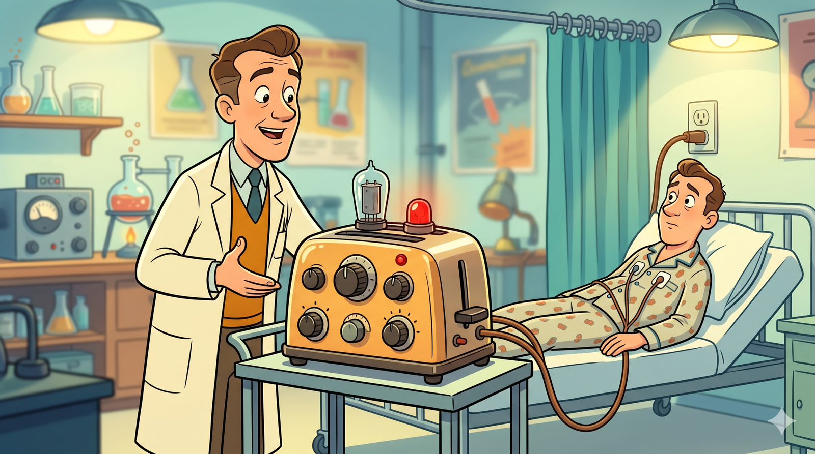 Early external pacemaker device from the history of pacemaker technology