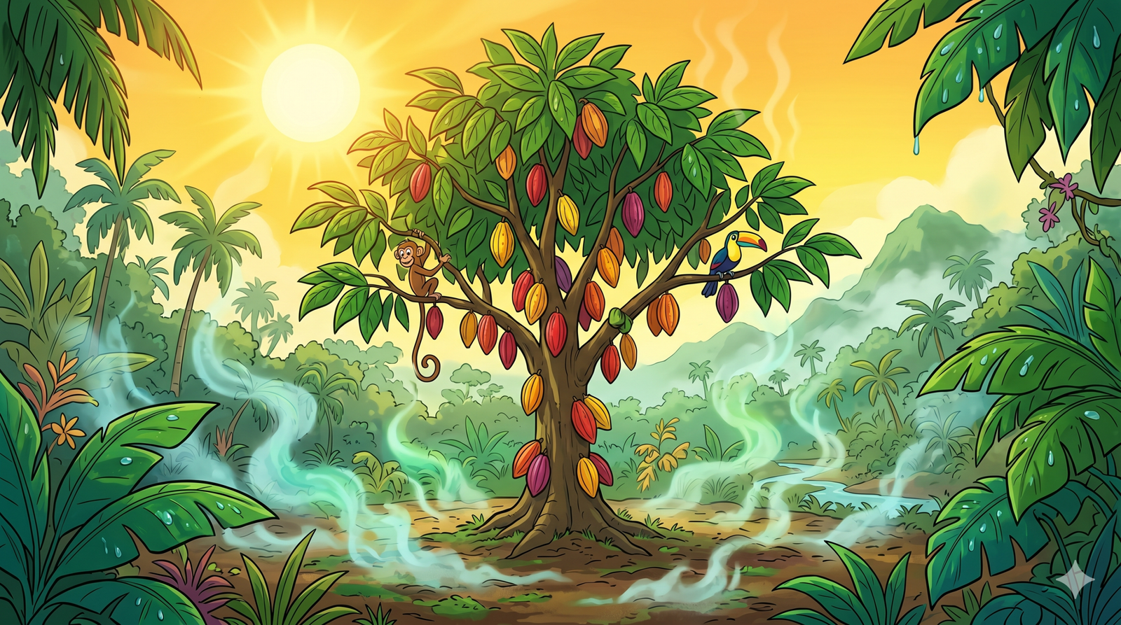Cacao tree and cacao pods