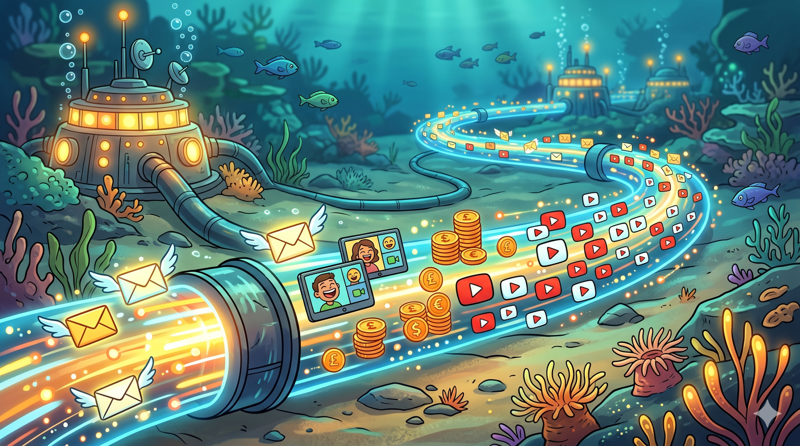 Ocean horizon symbolizing global Internet connections
