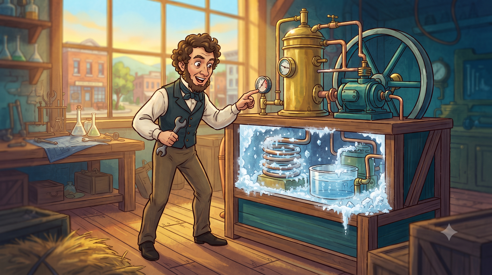 Jacob Perkins vapor compression refrigeration machine