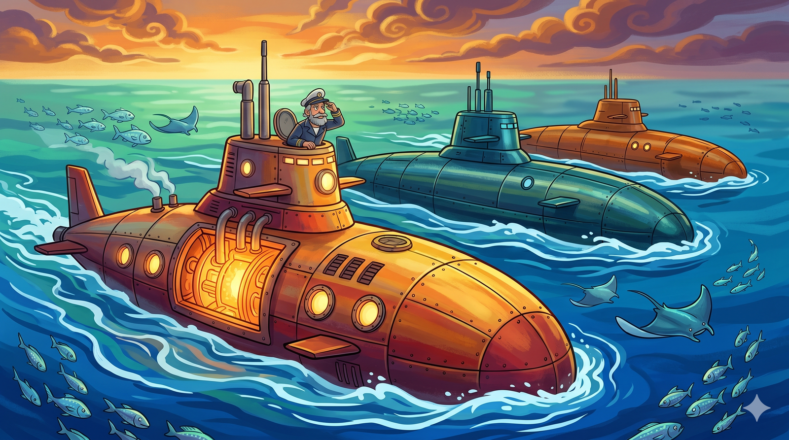 Modern nuclear-powered submarine