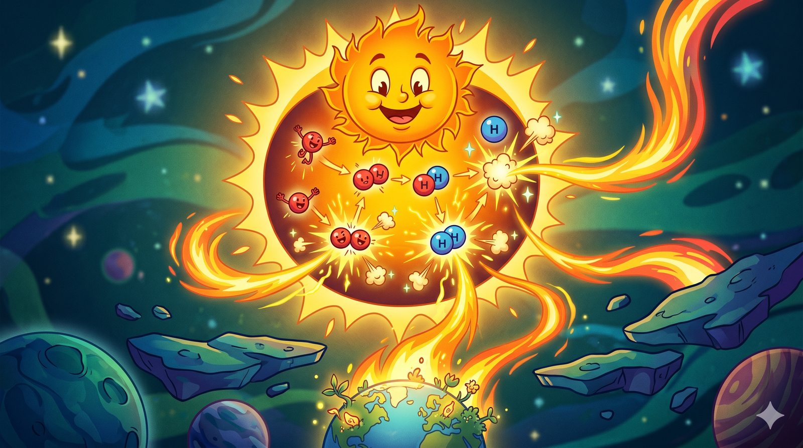The Sun shining through nuclear fusion