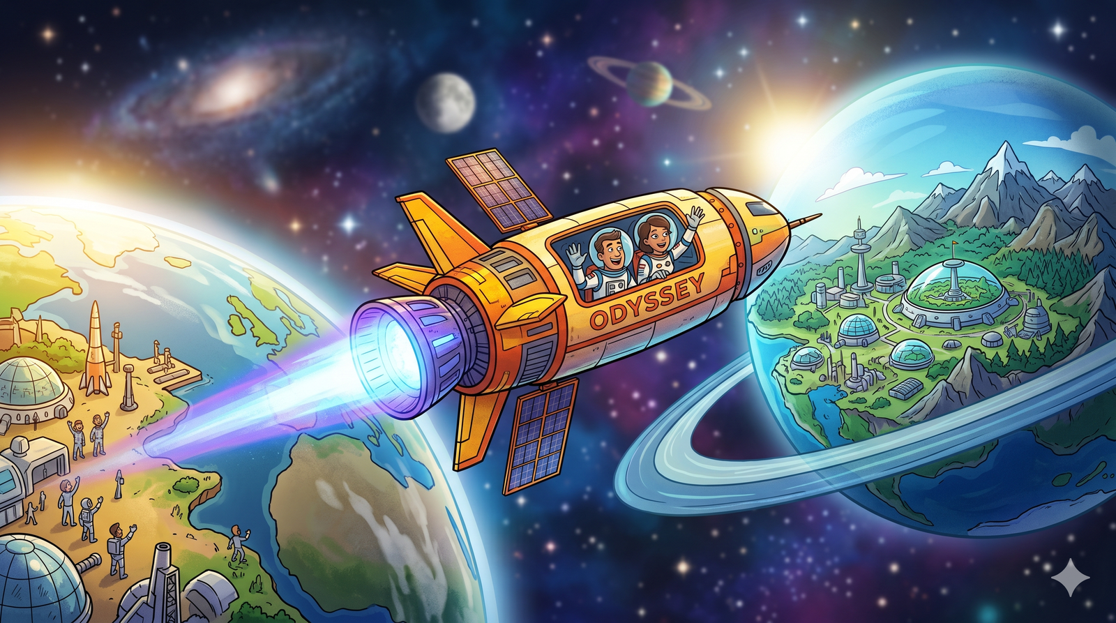 Humanity travelling between planets in the future