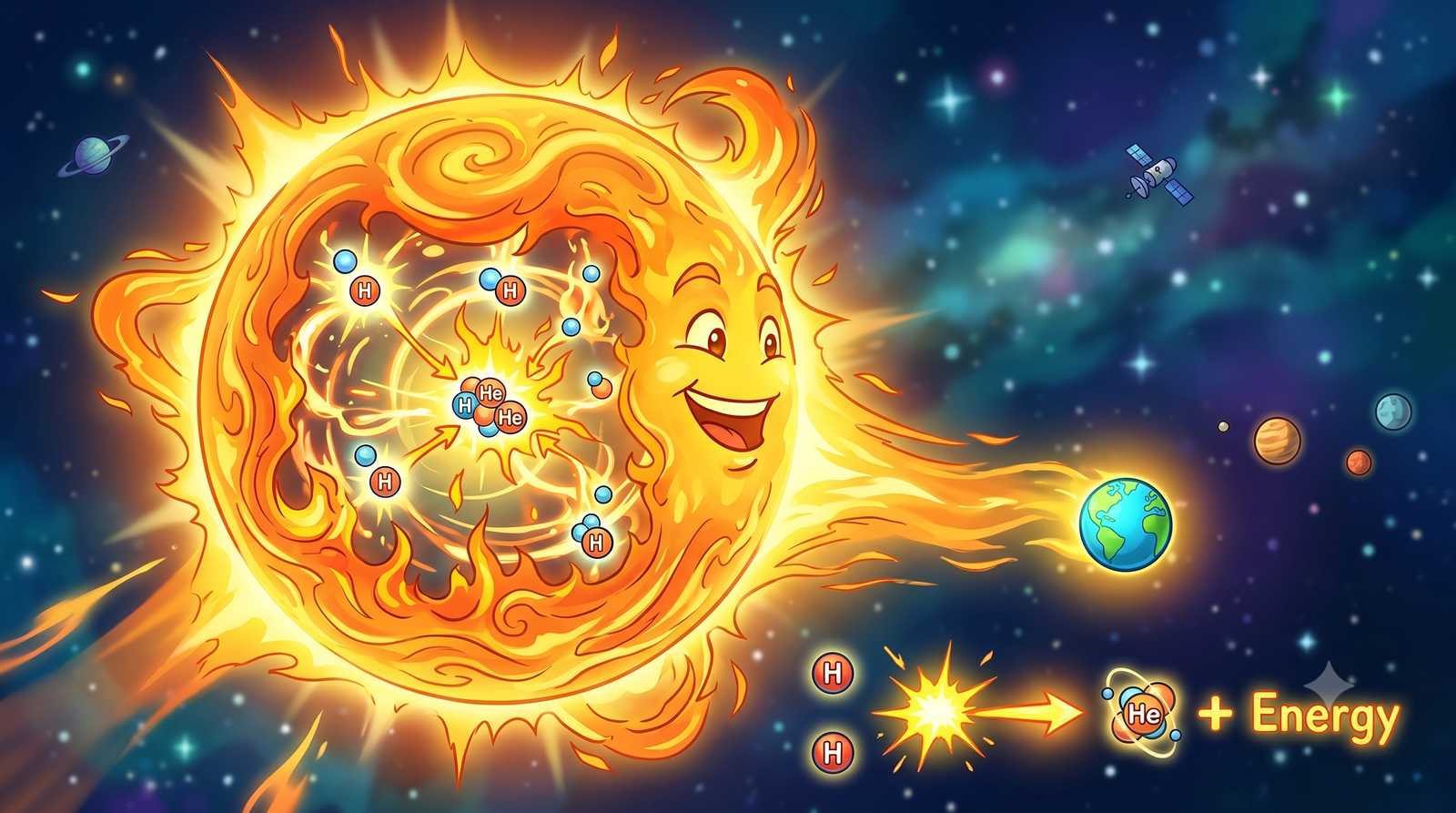 The Sun shining through space