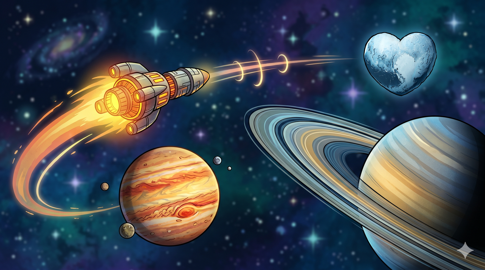Nuclear powered spacecraft exploring deep space