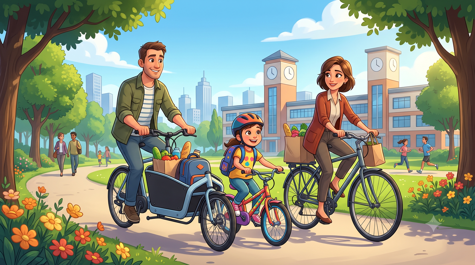 A child riding a bicycle