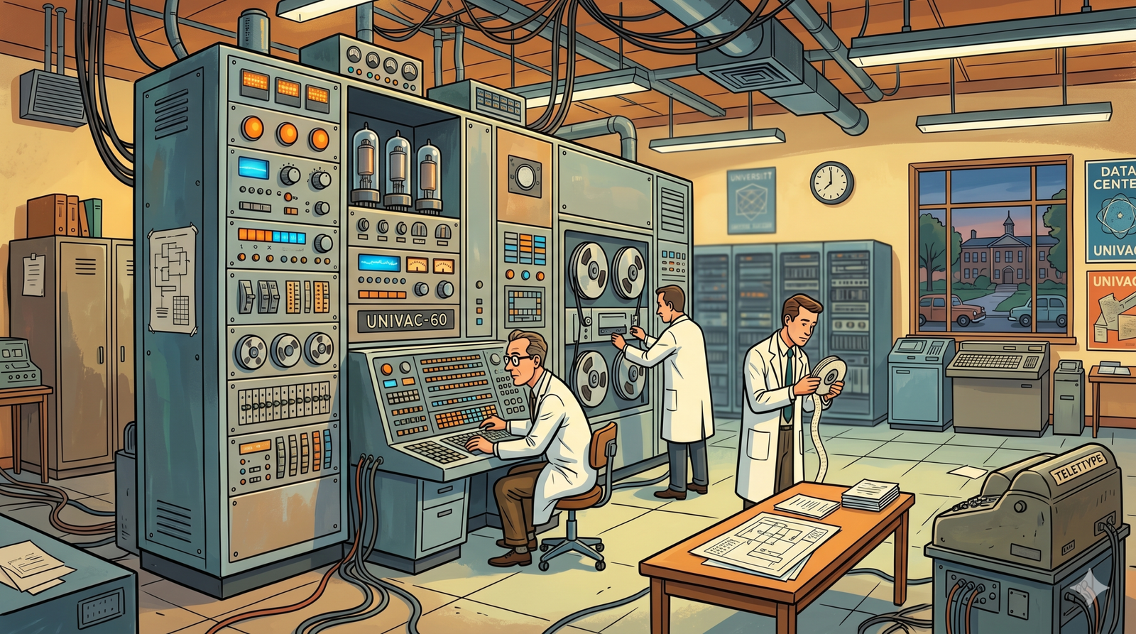 Large room-sized computer from the 1960s