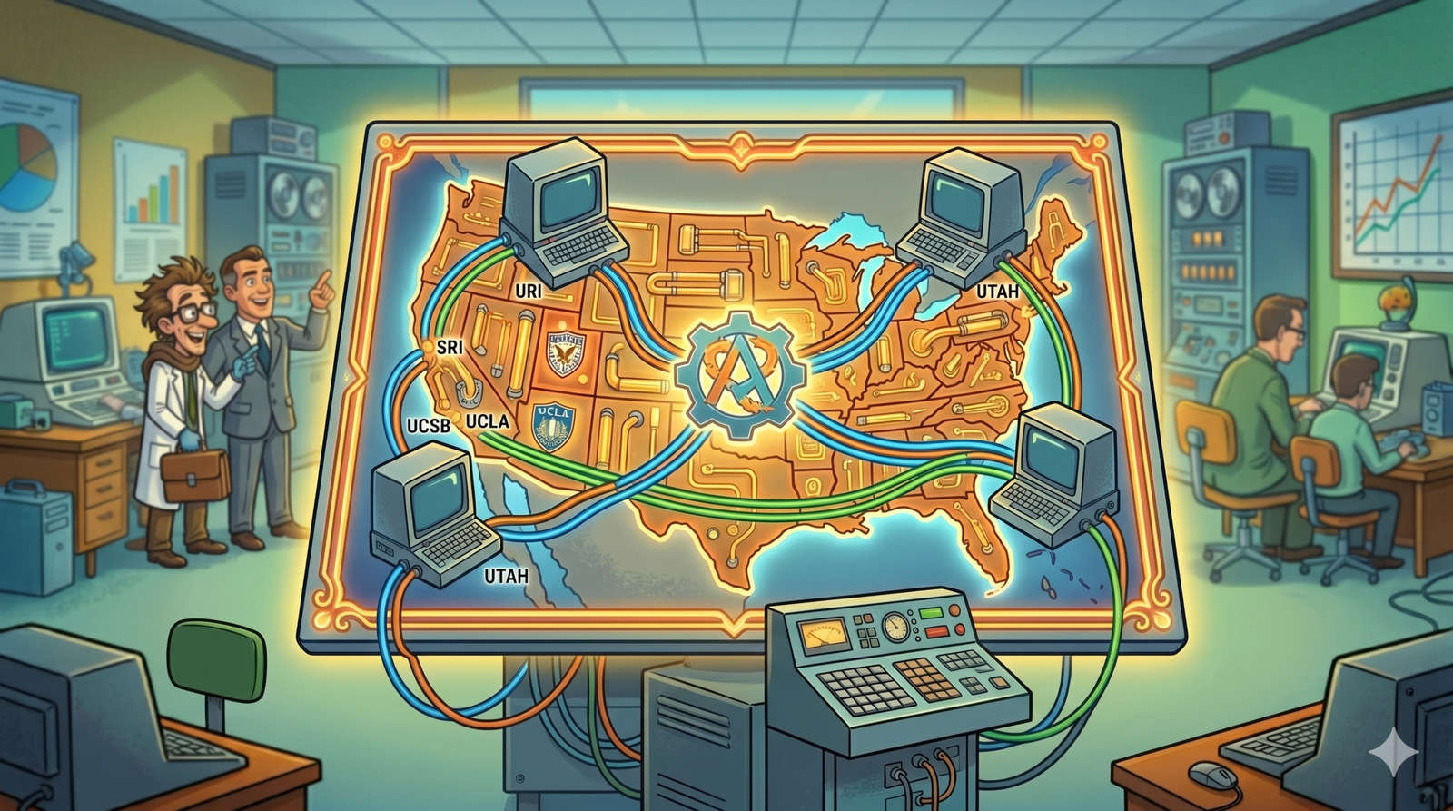 Vintage computers representing isolated computer systems